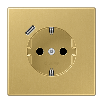 Розетка Jung LS серия Латунь классик SCHUKO® с USB-интерфейсом с 1 USB-портом типа A LS серия Латунь классик ME1520-18CC-L ME1520-18CC-L  фото | Capital Power - инженерные системы