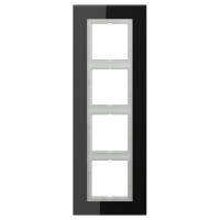 Рамка Jung LS Plus Черное стекло 4 поста LSP984GLSW LSP984GLSW  фото | Capital Power - инженерные системы