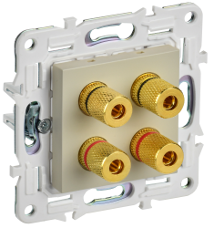Аудиорозетка 4-местная SK-A01B бежевый IEK серии SKANDY SK-S40-K10  фото | Capital Power - инженерные системы