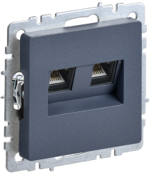 Розетка компьютерная двойная RJ45 кат.5E РК10-2-БрМ маренго IEK серии BRITE BR-K20-1-K35  фото | Capital Power - инженерные системы