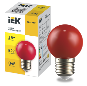 LIGHTING Лампа светодиодная декоративная G45 шар 1Вт 230В красный E27 IEK LLE-G45-1-230-R-E27  фото | Capital Power - инженерные системы