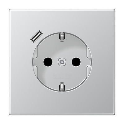Розетка Jung LS серия алюминий SCHUKO® с USB-интерфейсом с 1 USB-портом типа A LS серия алюминий AL1520-18C-L AL1520-18C-L  фото | Capital Power - инженерные системы