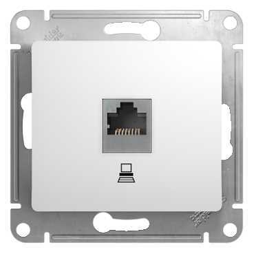 Розетка Systeme Electric серии Glossa компьютерная RJ45 кат.5Е, механизм, БЕЛЫЙ GSL000181K  фото | Capital Power - инженерные системы