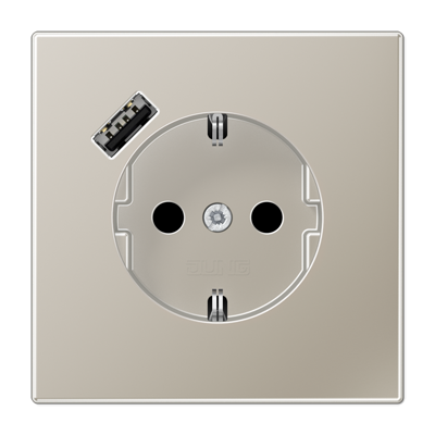 Розетка Jung LS серия Нержавеющая сталь SCHUKO® с USB-интерфейсом с 1 USB-портом типа A LS серия Нержавеющая сталь ES1520-18A-L ES1520-18A-L  фото | Capital Power - инженерные системы
