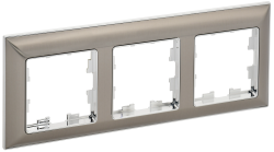 Рамка 3-местная РУ-3-Бр металл хром/никель IEK серии BRITE BR-M32-12-4-K23  фото | Capital Power - инженерные системы