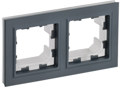 Рамка 2-местная IP44 РУ-2-БрГ-44 графит IEK серии BRITE BR-M22-44-K53  фото | Capital Power - инженерные системы