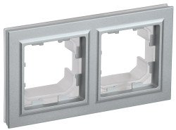 Рамка 2-местная IP44 РУ-2-БрА-44 алюминий IEK серии BRITE BR-M22-44-K47  фото | Capital Power - инженерные системы