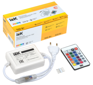 Контроллер с ПДУ ИК RGB 3 канала 220В 1А 500Вт IEK LSC1-RGB-500-IR-20-220-B  фото | Capital Power - инженерные системы
