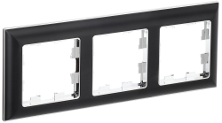 Рамка 3-местная РУ-3-Бр хром/черный IEK серии BRITE BR-M32-12-2-K23  фото | Capital Power - инженерные системы