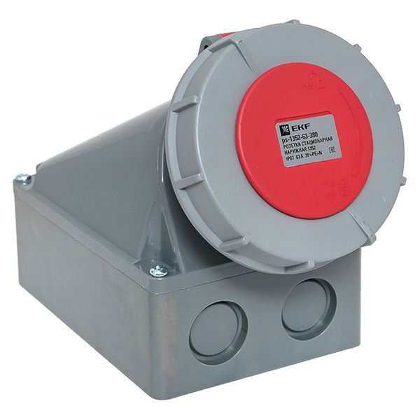 Розетка стационарная наружная 1352 3Р+РЕ+N 63А 380В IP67 EKF PROxima PS-1352-63-380  фото | Capital Power - инженерные системы