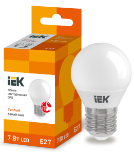 Лампа светодиодная G45 шар 7Вт 230В 3000К E27 IEK LLE-G45-7-230-30-E27  фото | Capital Power - инженерные системы