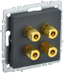 Аудиорозетка 4-местная РА10-БрГ графит IEK серии BRITE BR-S40-K53  фото | Capital Power - инженерные системы