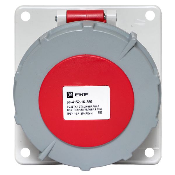 Розетка стационарная внутренняя угловая 4152 3Р+РЕ+N 16А 380В IP67 EKF PROxima PS-4152-16-380  фото | Capital Power - инженерные системы