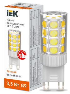 Лампа светодиодная CORN капсула 3,5Вт 230В 3000К керамика G9 IEK LLE-CORN-4-230-30-G9  фото | Capital Power - инженерные системы
