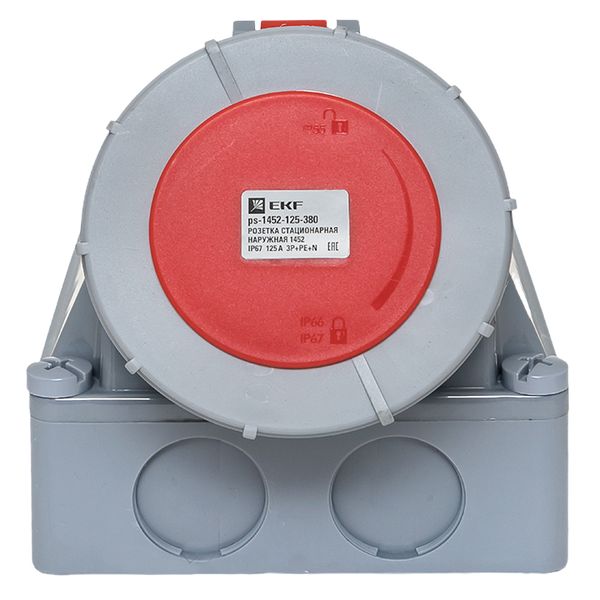 Розетка стационарная наружная 1452 3Р+РЕ+N 125А 380В IP67 EKF PROxima PS-1452-125-380  фото | Capital Power - инженерные системы