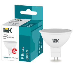 Лампа светодиодная MR16 софит 9Вт 230В 4000К GU5.3 IEK LLE-MR16-9-230-40-GU5  фото | Capital Power - инженерные системы