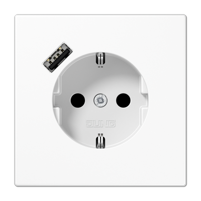 Розетка Jung LS серия белая SCHUKO® с USB-интерфейсом с 1 USB-портом типа A LS серия белая LS1520-18AWW LS1520-18AWW  фото | Capital Power - инженерные системы