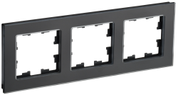 Рамка 3-местная РУ-3-2-Бр стекло черный матовый IEK серии BRITE BR-M32-G-31-K02  фото | Capital Power - инженерные системы