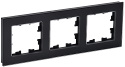 Рамка 3 -местная РУ-3-2-БрЧ стекло черный IEK серии BRITE BR-M32-G-K02  фото | Capital Power - инженерные системы
