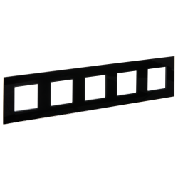 Рамка 5-местная SK-F25Bl стекло черный IEK серии SKANDY SK-M52-G-K02  фото | Capital Power - инженерные системы