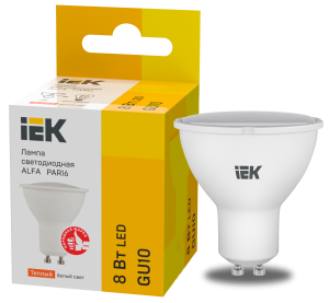Лампа светодиодная ALFA PAR16 софит 8Вт 230В 3000К GU10 (6шт) IEK LLA-PAR16-8-230-3-GU10-6  фото | Capital Power - инженерные системы