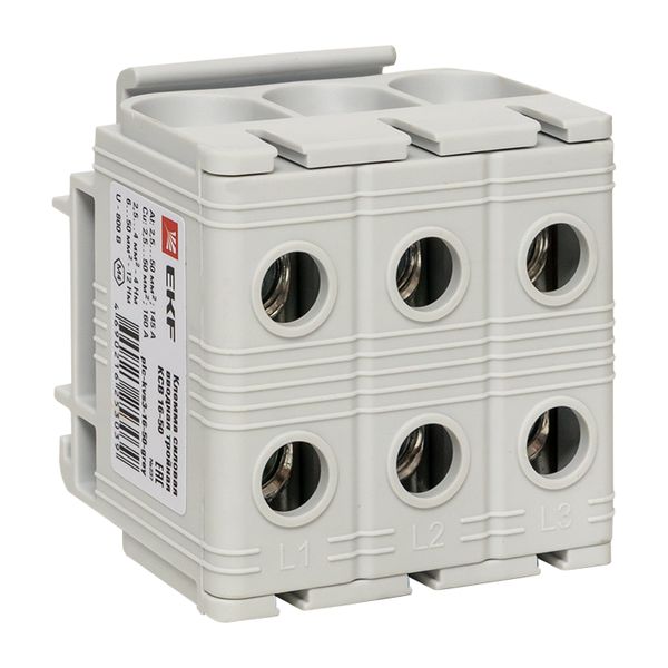 Клемма силовая вводная тройная КСВ 16-50 серая EKF PROxima PLC-KVS3-16-50-GREY  фото | Capital Power - инженерные системы