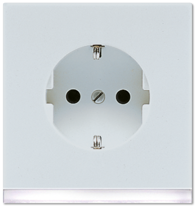 Розетка Jung LS серия SCHUKO с подсветкой LED LS520-OLGLEDW LS520-OLGLEDW  фото | Capital Power - инженерные системы