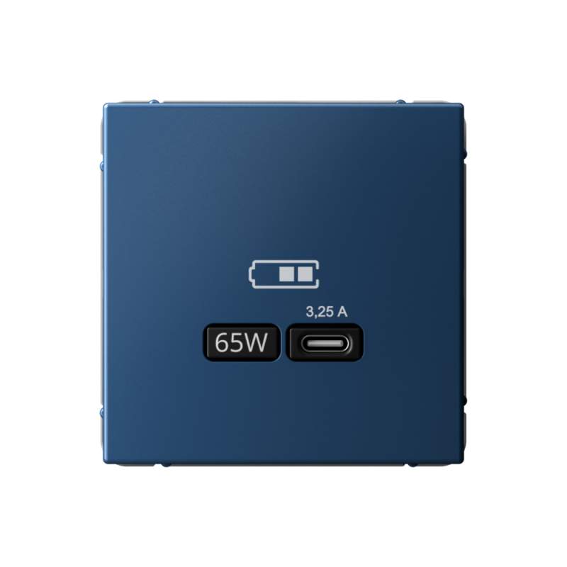 Розетка USB Systeme Electric серии ArtGallery тип-С 65Вт высокоскор.заряд. QC, PD, механизм, АКВАМАРИН GAL001127  фото | Capital Power - инженерные системы