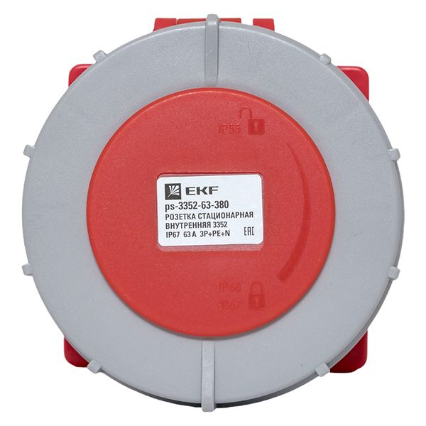 Розетка стационарная внутренняя 3352 3Р+РЕ+N 63А 380В IP67 EKF PROxima PS-3352-63-380  фото | Capital Power - инженерные системы