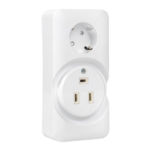 Розетка двойная (РШ/евро) 32А/16A 250В 2P+PE бел, EKF AS-250-32/16-O  фото | Capital Power - инженерные системы