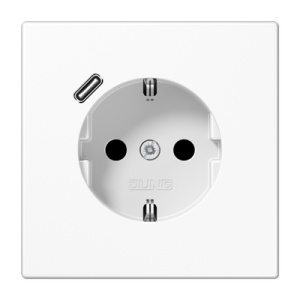 Розетка Jung LS серия белая SCHUKO® с USB-интерфейсом с 1 USB-портом типа A LS серия белая LS1520-18CWW LS1520-18CWW  фото | Capital Power - инженерные системы