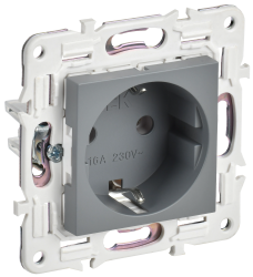 Розетка с заземлением без защитных шторок 16А SK-R05Gr серый IEK серии SKANDY SK-R11-16-K03  фото | Capital Power - инженерные системы