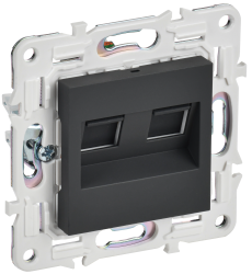 Розетка компьютерная двойная RJ45 кат.6 SK-K04G графит IEK серии SKANDY SK-K20-2-K53  фото | Capital Power - инженерные системы