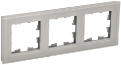 Рамка 3 -местная РУ-3-2-БрД стекло дымчатый IEK серии BRITE BR-M32-G-K30  фото | Capital Power - инженерные системы