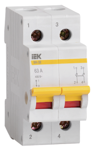 KARAT Выключатель нагрузки (мини-рубильник) ВН-32 2P 63А IEK MNV10-2-063  фото | Capital Power - инженерные системы
