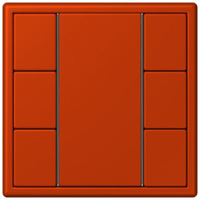 Кнопочный модуль КNX Jung Les Couleurs® Le Corbusier rouge vermillon 59 F 50 с тремя парами кнопок LC503TSA4320A LC503TSA4320A  фото | Capital Power - инженерные системы