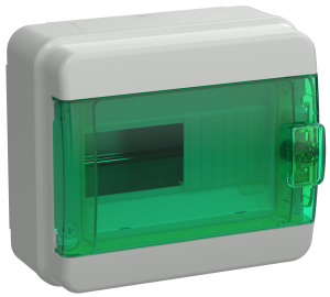 TEKFOR Корпус пластиковый КМПн-8 IP65 зеленая прозрачная дверь IEK TF5-KP72-N-08-65-K03-K06  фото | Capital Power - инженерные системы