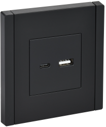 Розетка USB A+C 3,1А FP150 черный IEK серии FORTE&PIANO FP-U22-D31-K02  фото | Capital Power - инженерные системы
