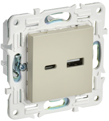 Розетка USB A+C 3,1А SK-R14B бежевый IEK серии SKANDY SK-U22-D31-K10  фото | Capital Power - инженерные системы