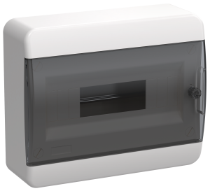 TEKFOR Корпус пластиковый ЩРН-П-12 IP41 черная прозрачная дверь IEK TF5-KP12-N-12-41-K01-K03  фото | Capital Power - инженерные системы