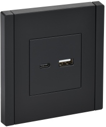 Розетка USB A+C 18Вт FP151 черный IEK серии FORTE&PIANO FP-U22-018-K02  фото | Capital Power - инженерные системы