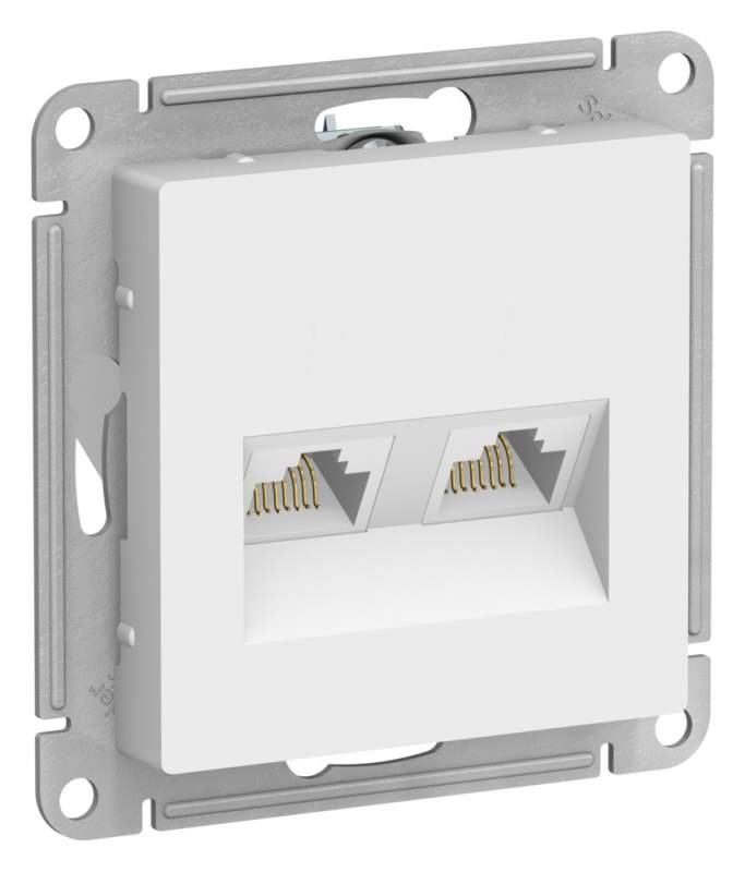 Розетка Systeme Electric серии AtlasDesign Двойная Компьютерная Rj45+Rj45, Кат.5E, Механизм, Лотос ATN001385  фото | Capital Power - инженерные системы