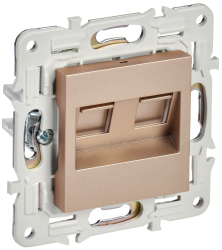 Розетка компьютерная двойная RJ45 кат.6 SK-K04Sa песочный IEK серии SKANDY SK-K20-2-K98  фото | Capital Power - инженерные системы