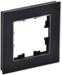 Рамка 1 -местная РУ-1-2-БрЧ стекло черный IEK серии BRITE BR-M12-G-K02  фото | Capital Power - инженерные системы