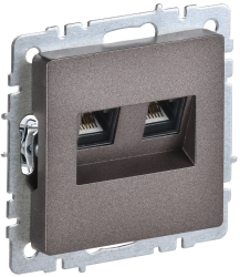 Розетка компьютерная двойная RJ45 кат.5E РК10-2-БрТБ темная бронза IEK серии BRITE BR-K20-1-K45  фото | Capital Power - инженерные системы
