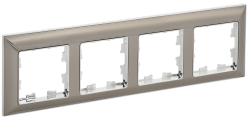 Рамка 4-местная РУ-4-Бр металл хром/никель IEK серии BRITE BR-M42-12-4-K23  фото | Capital Power - инженерные системы