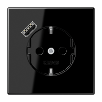 Розетка Jung LS серия черная SCHUKO® с USB-интерфейсом с 1 USB-портом типа A LS1520-18ASW LS1520-18ASW  фото | Capital Power - инженерные системы