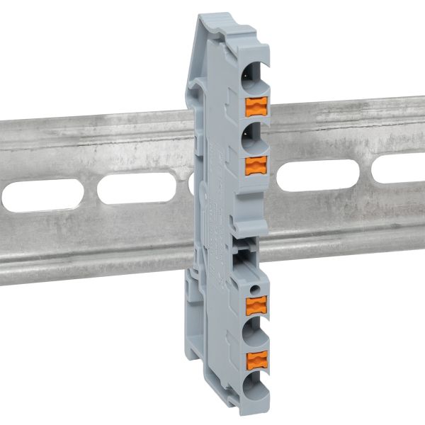 Клеммная колодка пружинная 4 Push-in 4 вывода серая PIT-4-4  фото | Capital Power - инженерные системы