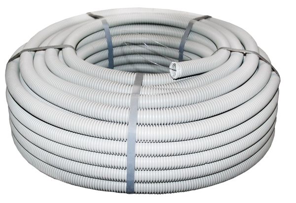 Труба гофр, ПВХ с протяжкой d50 мм (20 м) серая EKF-Plast TG-Z-50  фото | Capital Power - инженерные системы