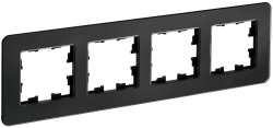 Рамка 4-местная РУ-4-2-Бр стекло черный RE IEK серии BRITE BR-M42-G-41-K02  фото | Capital Power - инженерные системы